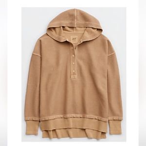Aerie Textured Henley Hoodie